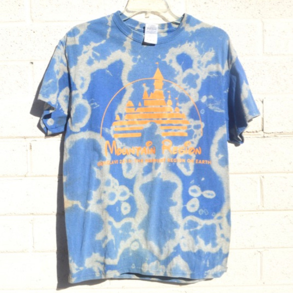 Anticulture Tops - Disney Mountain Region Tie Dye Blue Shirt Medium